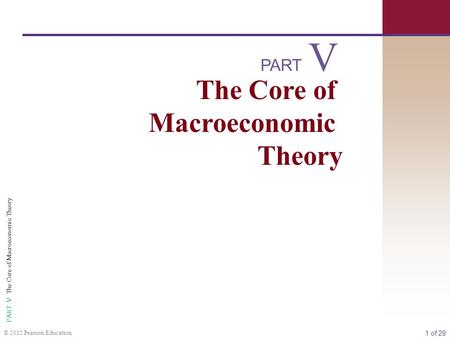 V PART The Core of Macroeconomic Theory.