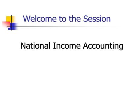 National Income Accounting