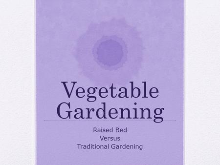 Vegetable Gardening Raised Bed Versus Traditional Gardening.