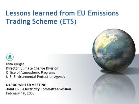 Lessons learned from EU Emissions Trading Scheme (ETS)