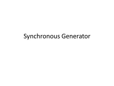 Synchronous Generator