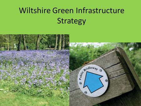 Wiltshire Green Infrastructure Strategy. What is green infrastructure? The Wiltshire Green Infrastructure Strategy Wiltshire’s existing green infrastructure.