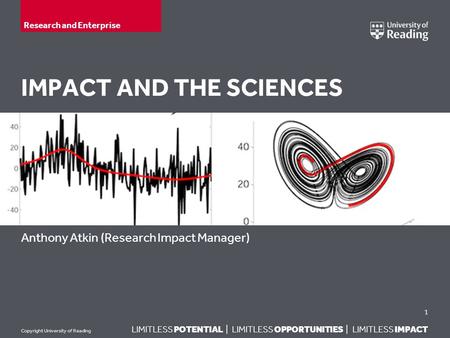 LIMITLESS POTENTIAL | LIMITLESS OPPORTUNITIES | LIMITLESS IMPACT Copyright University of Reading IMPACT AND THE SCIENCES Anthony Atkin (Research Impact.