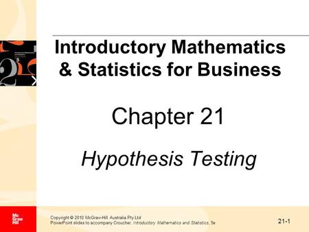 Introductory Mathematics & Statistics for Business