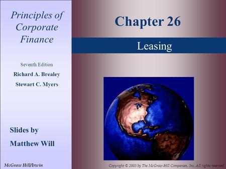 Principles of Corporate Finance