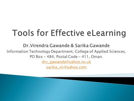 Tools for Effective eLearning