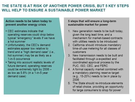 Lightening Strikes Twice: California Faces a Real Risk of A Second Power Crisis Lake Tahoe Energy Conference July 30, 2004 CONFIDENTIAL This report is.