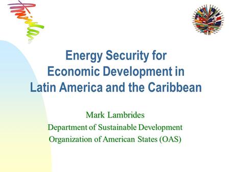 Mark Lambrides Department of Sustainable Development