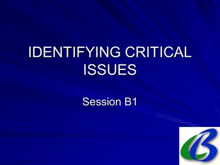 IDENTIFYING CRITICAL ISSUES Session B1. 2. Party responsibilities w.r.t. Basel Establish appropriate institutional & legal framework; Prepare appropriate.