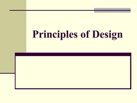 Principles of Design.