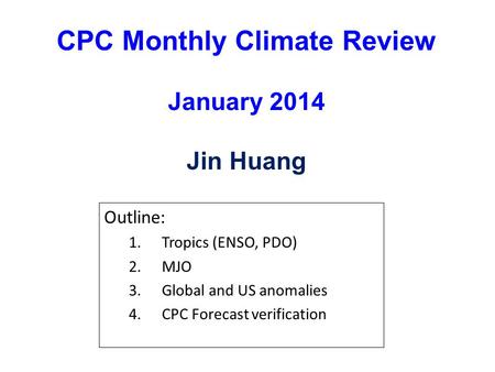 CPC Monthly Climate Review