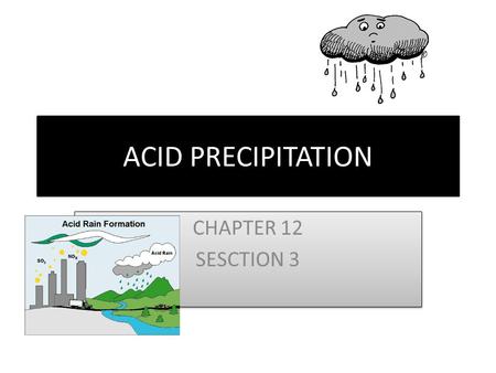 ACID PRECIPITATION CHAPTER 12 SESCTION 3.