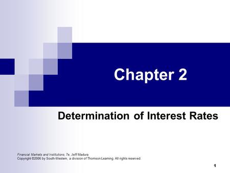 Determination of Interest Rates