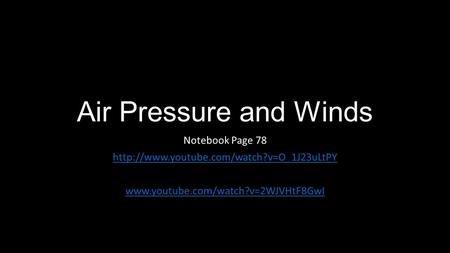 Air Pressure and Winds Notebook Page 78