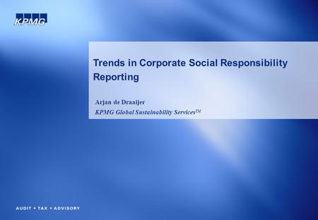 Trends in Corporate Social Responsibility Reporting