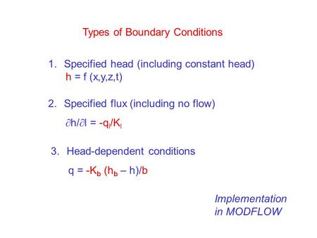 Types of Boundary Conditions