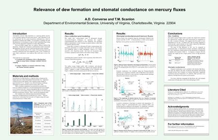 Introduction Atmospheric mercury (Hg) deposition is a growing global concern, even in pristine regions far from point sources. Once deposited, it can be.