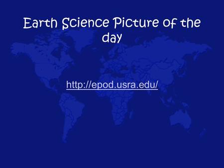 Earth Science Picture of the day