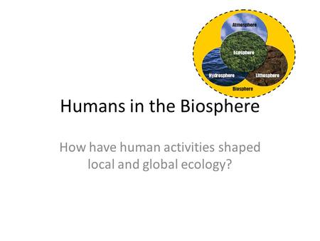 Humans in the Biosphere