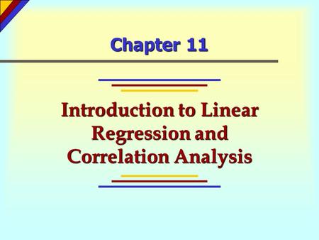 Introduction to Linear Regression and Correlation Analysis