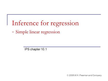 Inference for regression - Simple linear regression