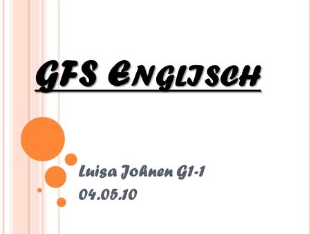 GFS E NGLISCH Luisa Johnen G1-1 04.05.10. Renewable Energy.