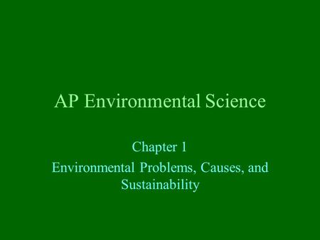 AP Environmental Science