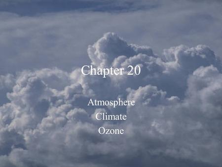 Atmosphere Climate Ozone