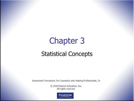 Chapter 3 Statistical Concepts.