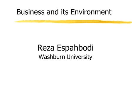 Business and its Environment