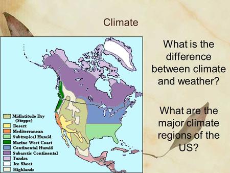 What is the difference between climate and weather?