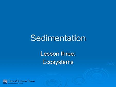 Sedimentation Lesson three: Ecosystems. Let’s look at the jars of “dirty” water again  Do they look the same today as it looked when you left yesterday?