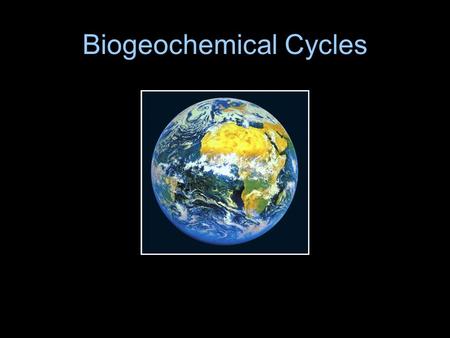 Biogeochemical Cycles