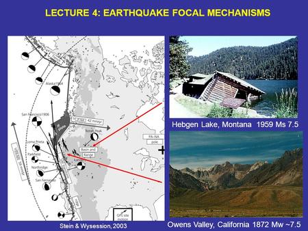 LECTURE 4: EARTHQUAKE FOCAL MECHANISMS