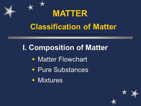 Classification of Matter