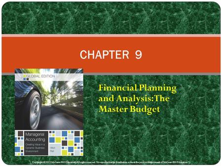 Financial Planning and Analysis: The Master Budget