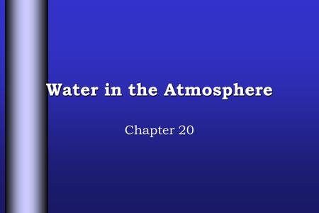 Water in the Atmosphere