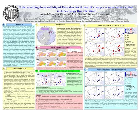 SNOW SEASON FRACTIONAL FLOW 6 Understanding the sensitivity of Eurasian Arctic runoff changes to snow cover-related surface energy flux variations Amanda.