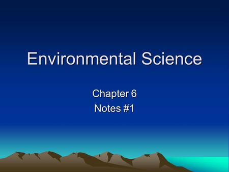 Environmental Science