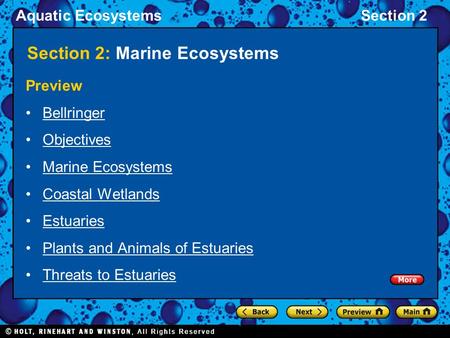 Section 2: Marine Ecosystems