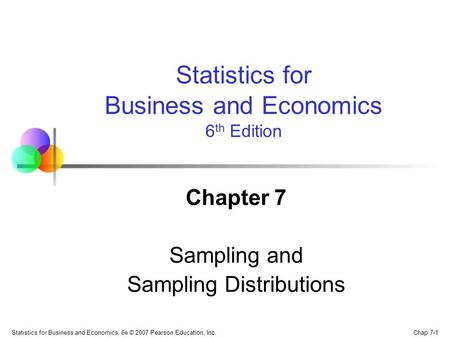 Chapter 7 Sampling and Sampling Distributions