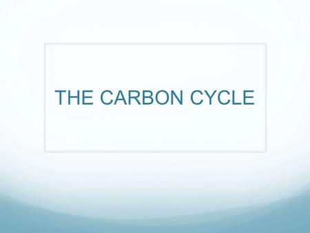 THE CARBON CYCLE. What Is Carbon? An element The basis of life on earth Present in rocks, oceans and atmosphere.