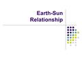 Earth-Sun Relationship. 00 0  latitude – Equator 0  longitude – Prime Meridian (has no affect on climate)