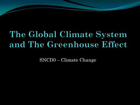 The Global Climate System and The Greenhouse Effect