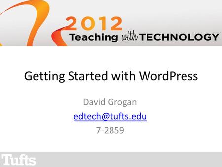 Getting Started with WordPress David Grogan 7-2859.