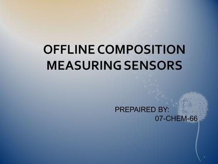 OFFLINE COMPOSITION MEASURING SENSORS