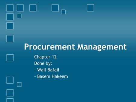 Procurement Management