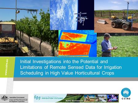 Initial Investigations into the Potential and Limitations of Remote Sensed Data for Irrigation Scheduling in High Value Horticultural Crops.