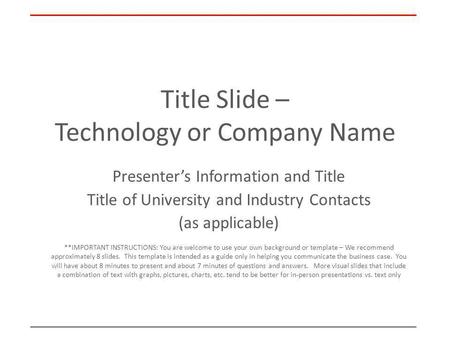 Title Slide – Technology or Company Name