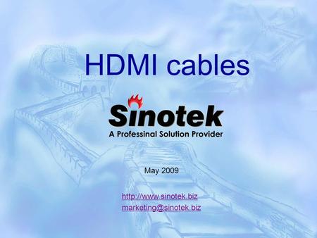 HDMI cables May 2009